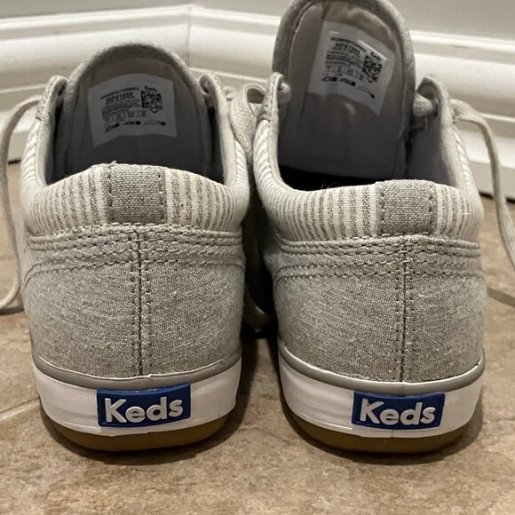 Keds Women's Gray Lace Up Canvas Sneakers Size 7 - Picture 2 of 6